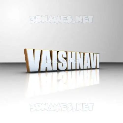 vaishnavi in White'n'Gold style - 3D name wallpaper