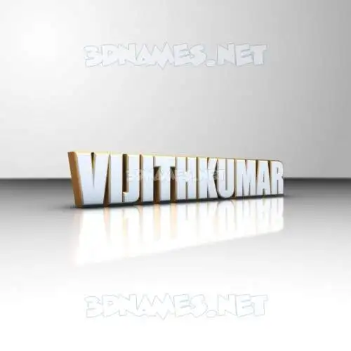 vijithkumar in White'n'Gold style - 3D name wallpaper