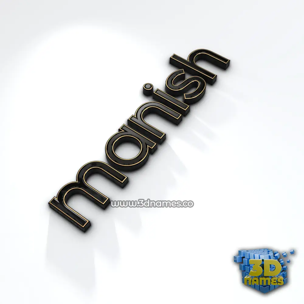 manish in Black'n'White style - 3D name wallpaper