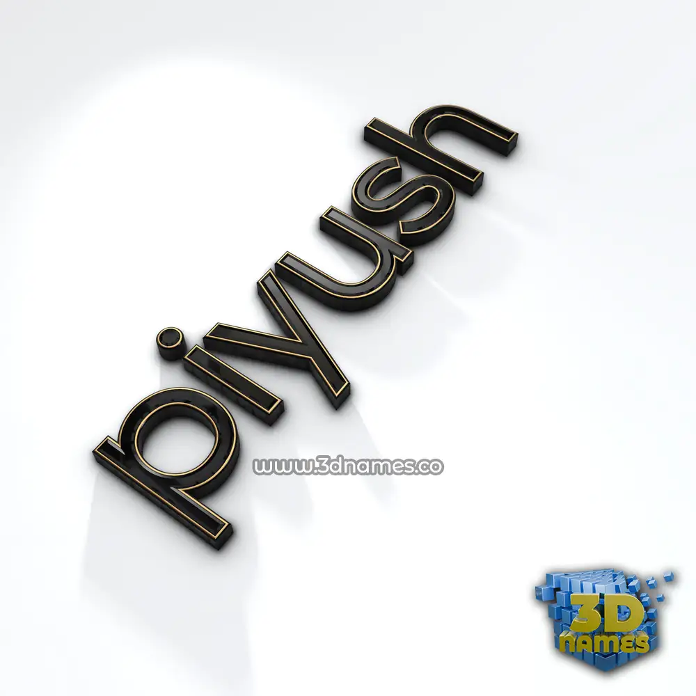 piyush in Black'n'White style - 3D name wallpaper