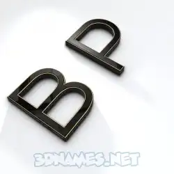 b p in Black'n'White style - 3D name wallpaper