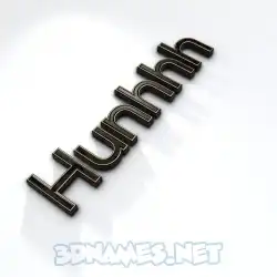 hunhhh in Black'n'White style - 3D name wallpaper