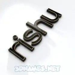 rishu in Black'n'White style - 3D name wallpaper