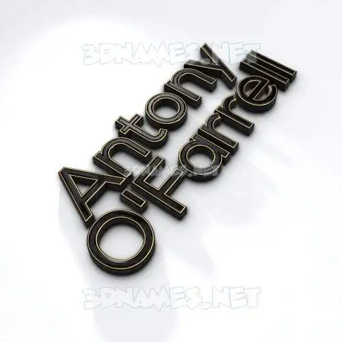 antony o'farrell in Black'n'White style - 3D name wallpaper