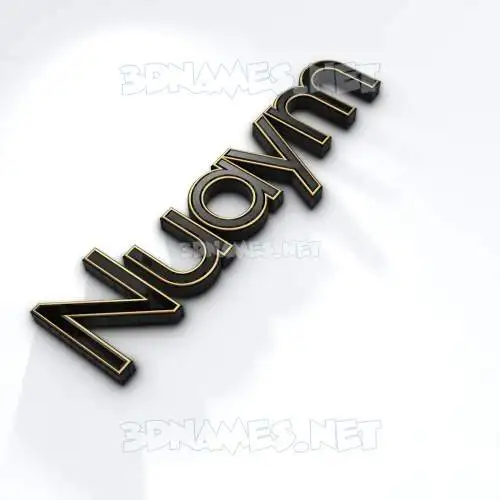 nuaym in Black'n'White style - 3D name wallpaper
