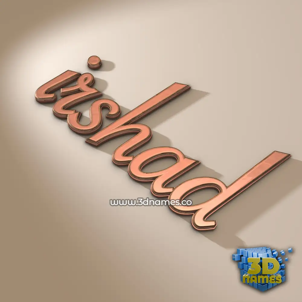 irshad in Rose Gold style - 3D name wallpaper