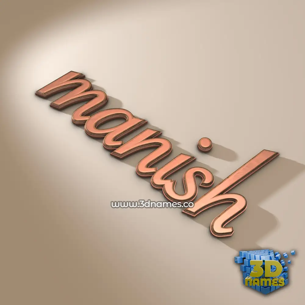 manish in Rose Gold style - 3D name wallpaper