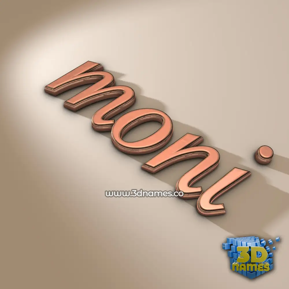 moni in Rose Gold style - 3D name wallpaper
