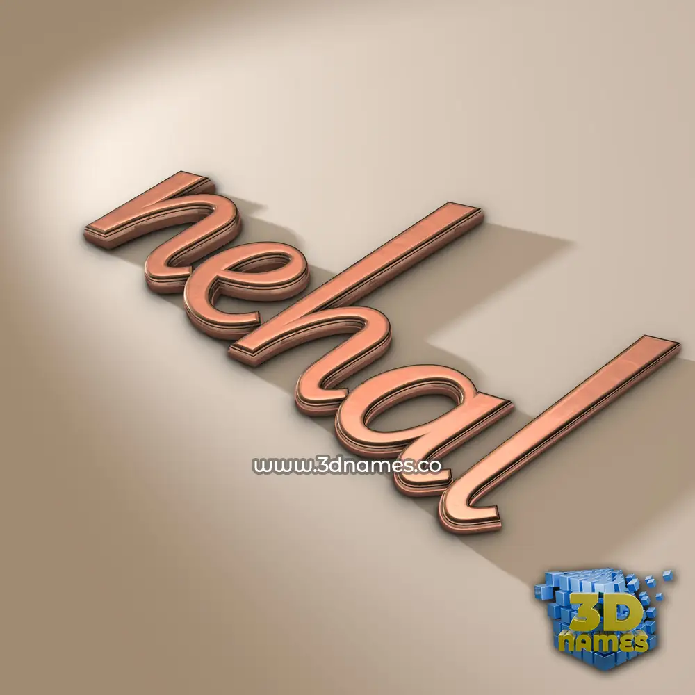 nehal in Rose Gold style - 3D name wallpaper