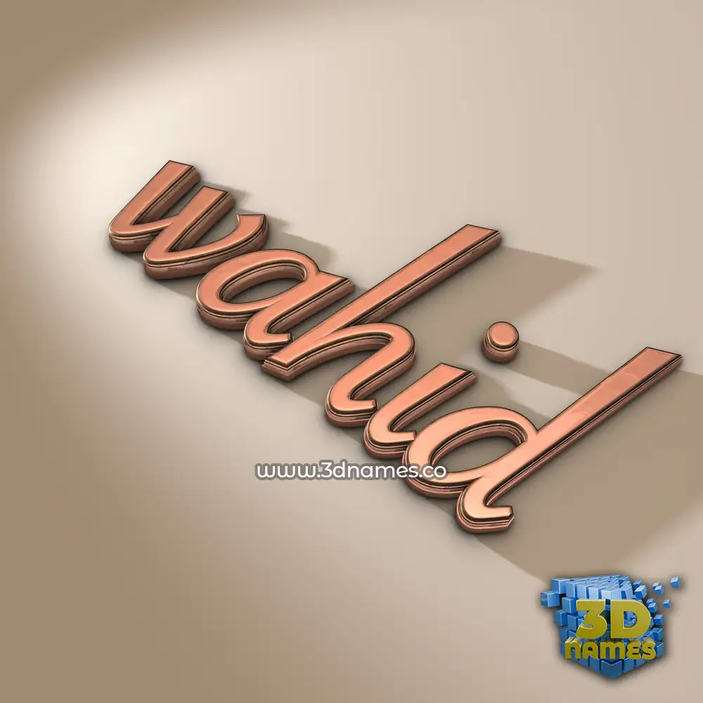 wahid in Rose Gold style - 3D name wallpaper