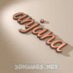 anjana in Rose Gold style - 3D name wallpaper