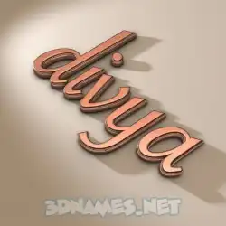 divya in Rose Gold style - 3D name wallpaper