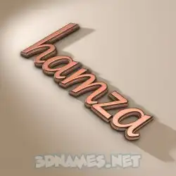 hamza in Rose Gold style - 3D name wallpaper