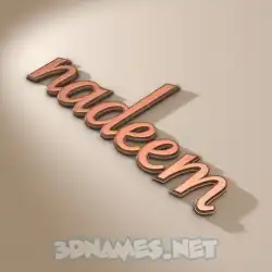 nadeem in Rose Gold style - 3D name wallpaper