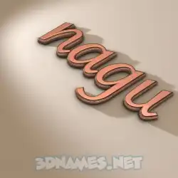 nagu in Rose Gold style - 3D name wallpaper