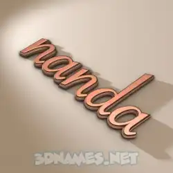nanda in Rose Gold style - 3D name wallpaper