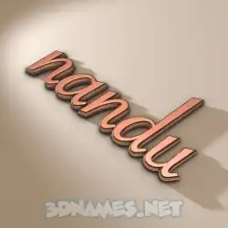 nandu in Rose Gold style - 3D name wallpaper