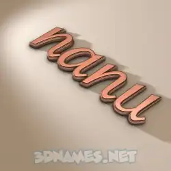 nanu in Rose Gold style - 3D name wallpaper
