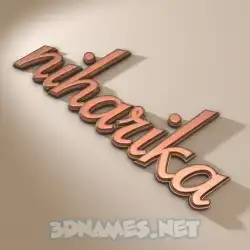 niharika in Rose Gold style - 3D name wallpaper