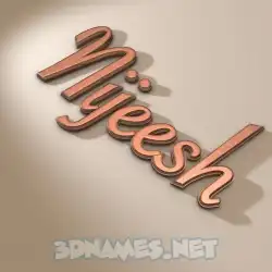 nijeesh in Rose Gold style - 3D name wallpaper