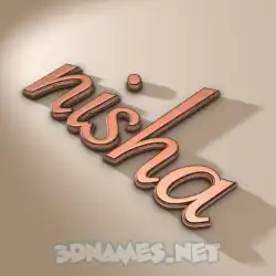 nisha in Rose Gold style - 3D name wallpaper
