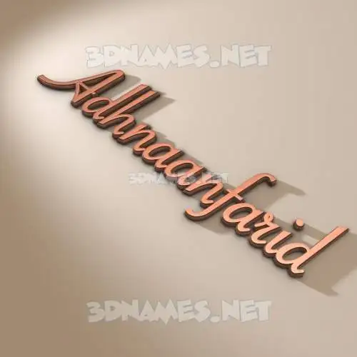 adhnaanfarid in Rose Gold style - 3D name wallpaper