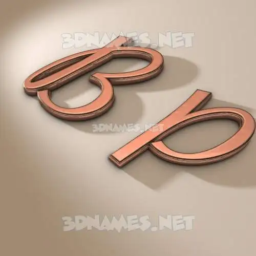 b p in Rose Gold style - 3D name wallpaper
