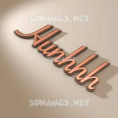 hunhhh in Rose Gold style - 3D name wallpaper