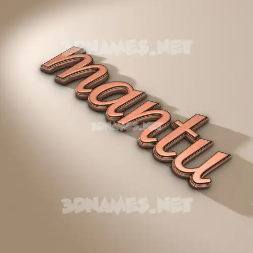 mantu in Rose Gold style - 3D name wallpaper