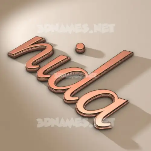 nida in Rose Gold style - 3D name wallpaper