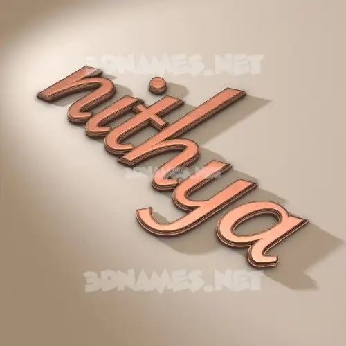 nithya in Rose Gold style - 3D name wallpaper