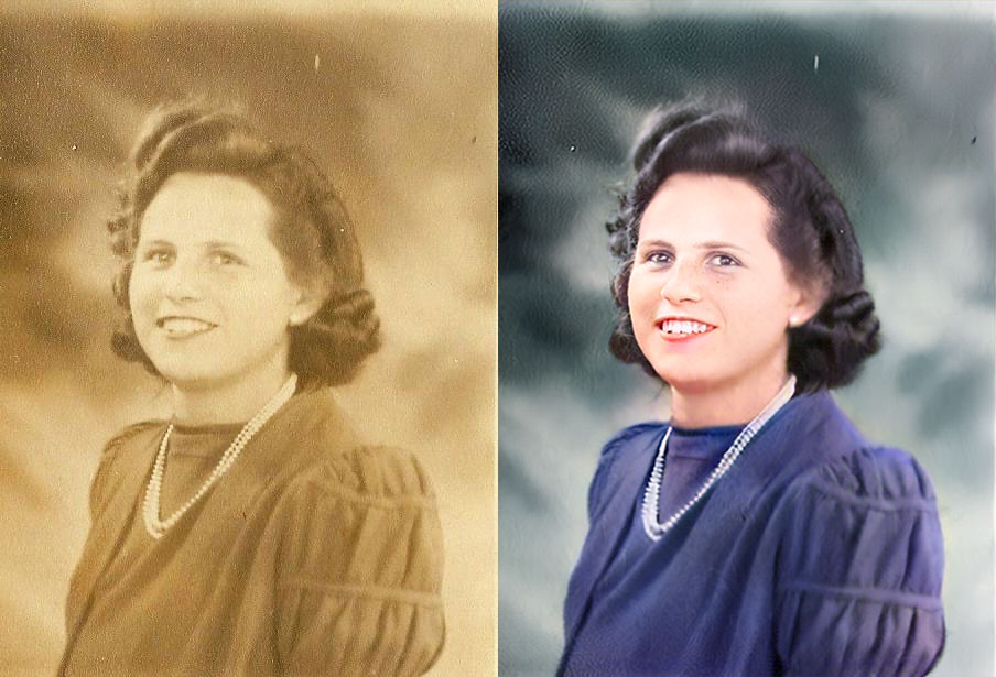 My Grandma restored using AI